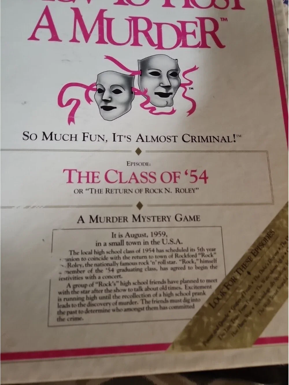How To Host A Murder Episode 7 Dinner Party Game The Class of 54!